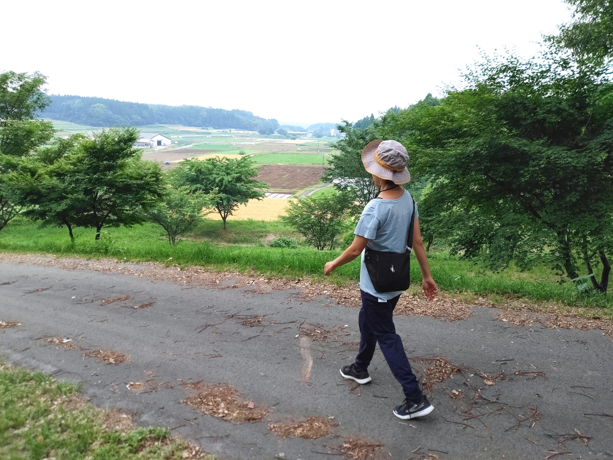 敷地内・周囲の農道を含め約1時間ほど、自然の中でウォーキングを楽しまれています