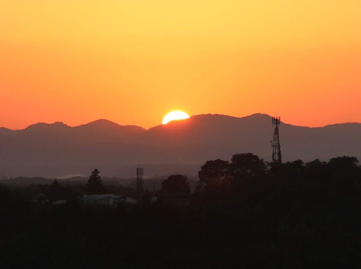 稀な日没です